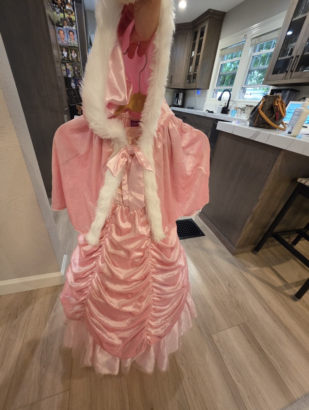 What a Character Girls Size 5 Pink Princess Dress Costume & Hooded Cape